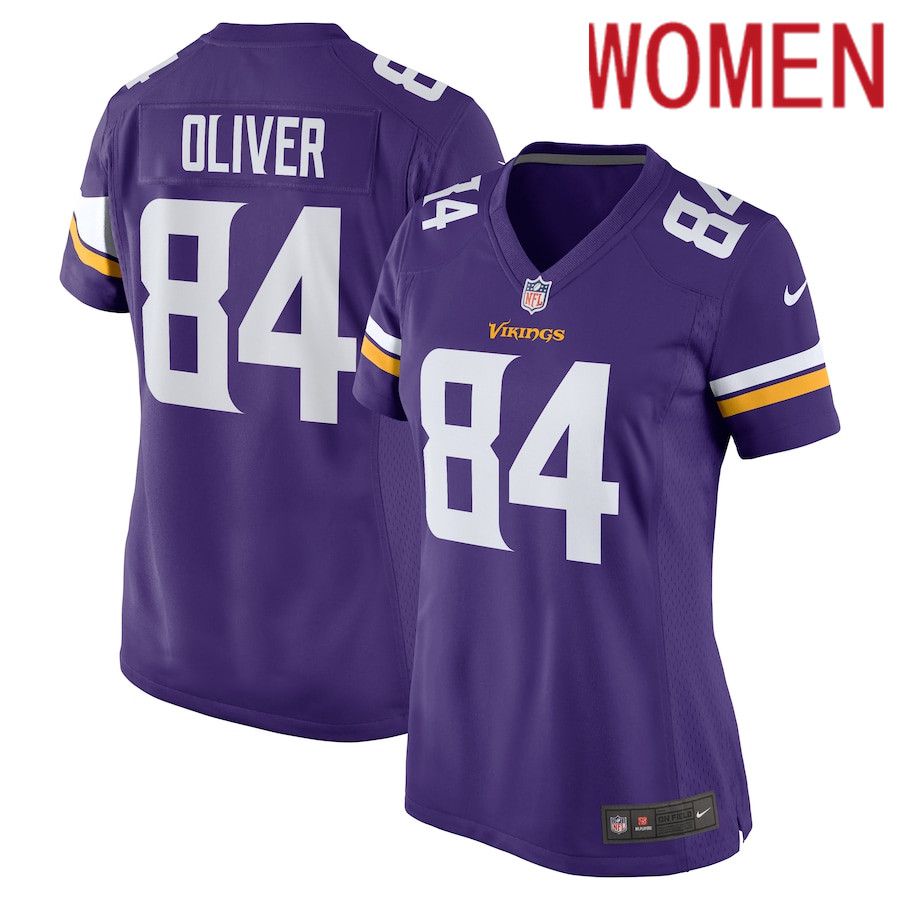 Women Minnesota Vikings #84 Josh Oliver Nike Purple Game Player NFL Jersey->women nfl jersey->Women Jersey